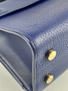 Blue Pebbled Leather Diorever Mini Bag