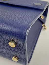 Blue Pebbled Leather Diorever Mini Bag