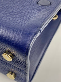 Blue Pebbled Leather Diorever Mini Bag