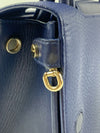 Blue Pebbled Leather Diorever Mini Bag