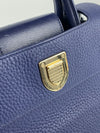 Blue Pebbled Leather Diorever Mini Bag