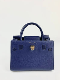 Blue Pebbled Leather Diorever Mini Bag