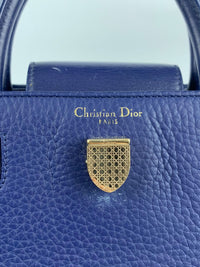 Blue Pebbled Leather Diorever Mini Bag