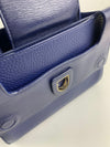 Blue Pebbled Leather Diorever Mini Bag