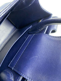 Blue Pebbled Leather Diorever Mini Bag