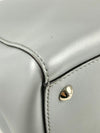 Light Blue Smooth Calfskin Leather and Python DotCom Satchel Bag 8BN293