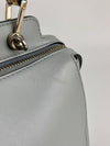 Light Blue Smooth Calfskin Leather and Python DotCom Satchel Bag 8BN293