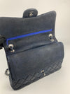 Navy Blue Jersey Classic Jumbo Double Flap Bag