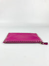 Rockstud Fuschia Leather Clutch