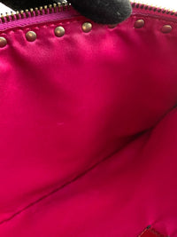 Rockstud Fuschia Leather Clutch