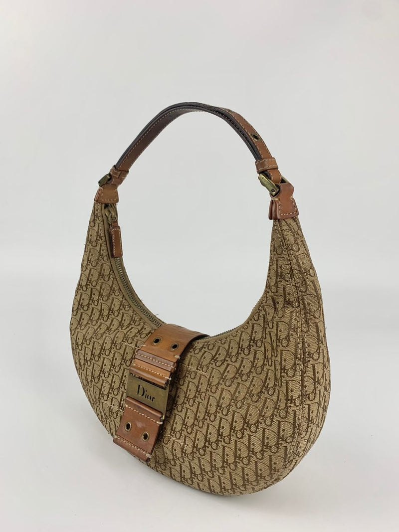 Vintage Oblique Canvas Half Moon Bag&nbsp;