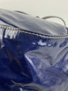 G Line Patent Leather Blue Tote Bag