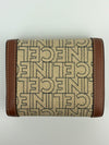 Raffia Effect Triomphe Small Flap Wallet