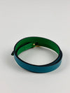 Turquoise Vert Verone/Bambou Behapi Double Tour Reversible Swift Leather Bracelet&nbsp;