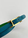 Turquoise Vert Verone/Bambou Behapi Double Tour Reversible Swift Leather Bracelet&nbsp;