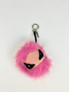 Fox Fur Shearling Crystal Tria Monster Bag Bug Charm Bubblegum SHW