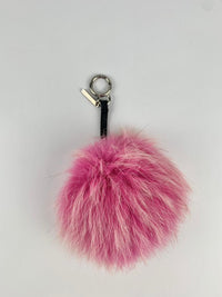 Fox Fur Shearling Crystal Tria Monster Bag Bug Charm Bubblegum SHW