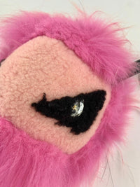 Fox Fur Shearling Crystal Tria Monster Bag Bug Charm Bubblegum SHW