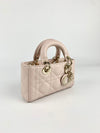 Lady D-Joy Micro Bag in Powder Pink Cannage Lambskin PGHW