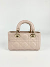 Lady D-Joy Micro Bag in Powder Pink Cannage Lambskin PGHW