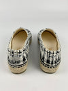 G29762 Black &amp; White Tweed/Lambskin Leather Espadrilles Size 36C