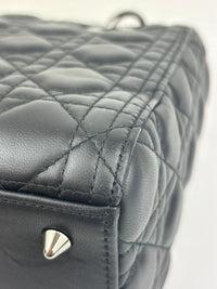 Medium Lady Dior in Black Cannage Lambskin BHW