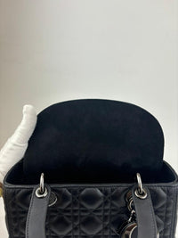 Medium Lady Dior in Black Cannage Lambskin BHW