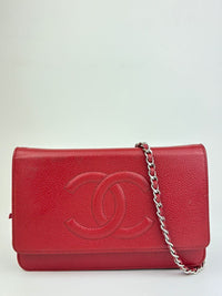 Timeless CC Wallet on Chain in Red Caviar SHW