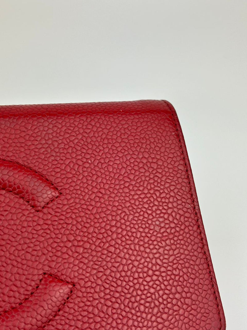 Timeless CC Wallet on Chain in Red Caviar SHW