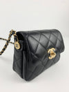 Black Mini Flap Bag in Black Grained Shiny Calfskin &amp; Gold-Tone Metal (Cash Price in Description)