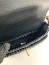 Black Mini Flap Bag in Black Grained Shiny Calfskin &amp; Gold-Tone Metal (Cash Price in Description)