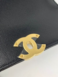 Black Mini Flap Bag in Black Grained Shiny Calfskin &amp; Gold-Tone Metal (Cash Price in Description)