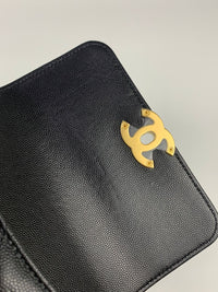 Black Mini Flap Bag in Black Grained Shiny Calfskin &amp; Gold-Tone Metal (Cash Price in Description)