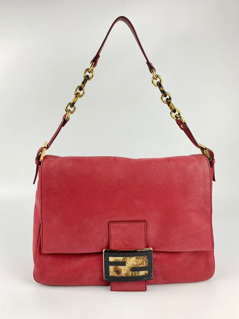 Iridescent Fuchsia Leather Mama Forever Large Flap Shoulder Bag