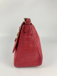 Iridescent Fuchsia Leather Mama Forever Large Flap Shoulder Bag