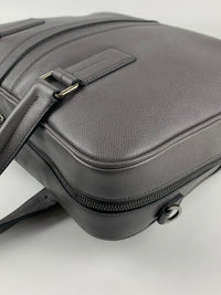 Grey Crossgrain Leather Briefcase&nbsp;