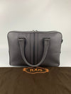 Grey Crossgrain Leather Briefcase&nbsp;