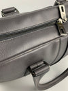 Grey Crossgrain Leather Briefcase&nbsp;