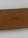 Reversible Black / Beige Calfskin Perforated FF Buckle Belt