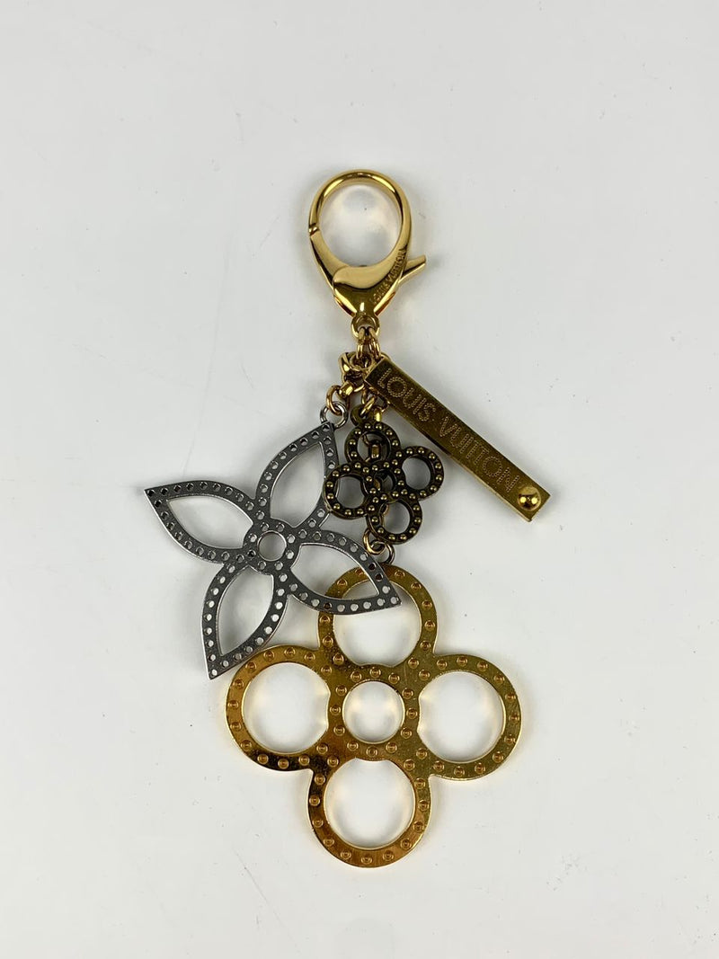 Gold Tone Metal Tapage Bag Charm &amp; Key Holder