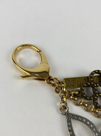 Gold Tone Metal Tapage Bag Charm &amp; Key Holder