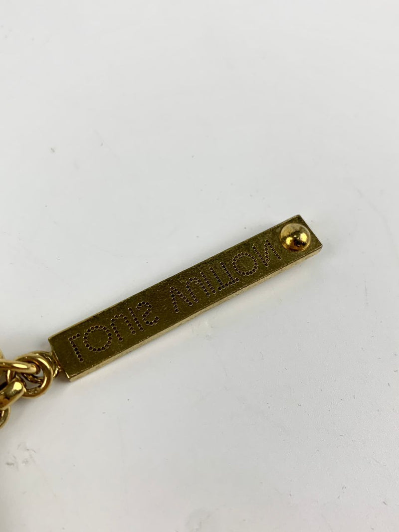 Gold Tone Metal Tapage Bag Charm &amp; Key Holder