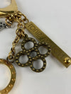 Gold Tone Metal Tapage Bag Charm &amp; Key Holder