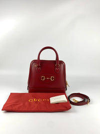 1955 Horsebit Red Top Handle Shoulder Bag&nbsp;