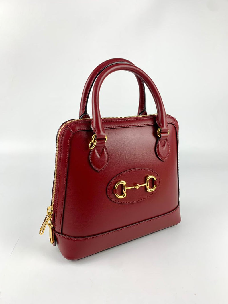 1955 Horsebit Red Top Handle Shoulder Bag&nbsp;