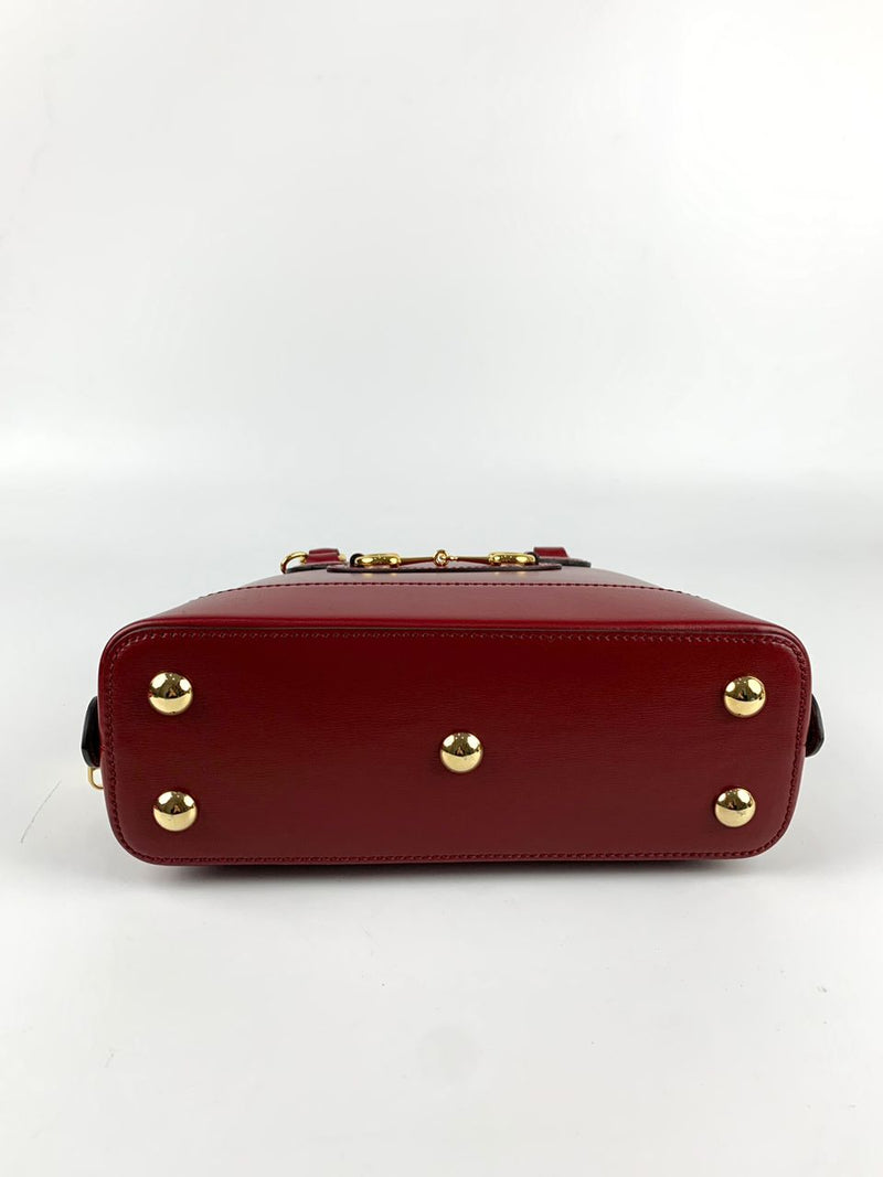 1955 Horsebit Red Top Handle Shoulder Bag&nbsp;