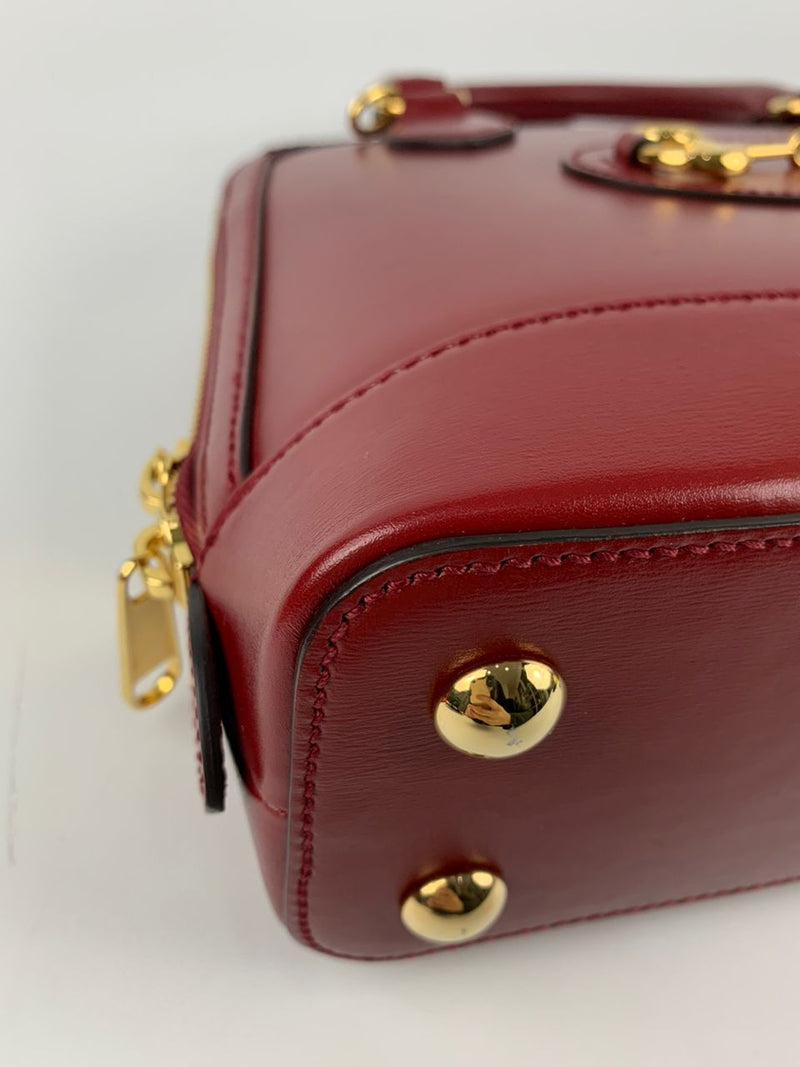 1955 Horsebit Red Top Handle Shoulder Bag&nbsp;