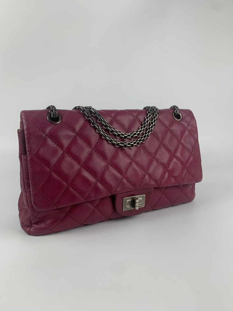 2.55 Classic Large Reissue 227 Plum Caviar Flap Bag RHW