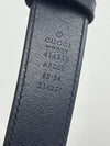 414516 Double G Navy Leather Belt&nbsp;