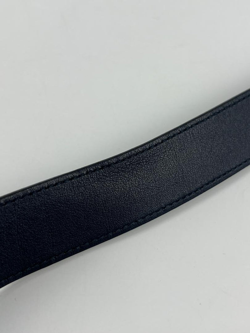 414516 Double G Navy Leather Belt&nbsp;